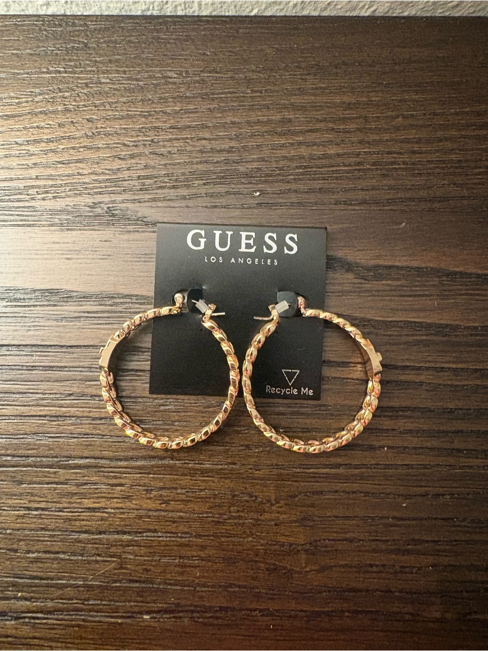 New Guess gold hoop earrings